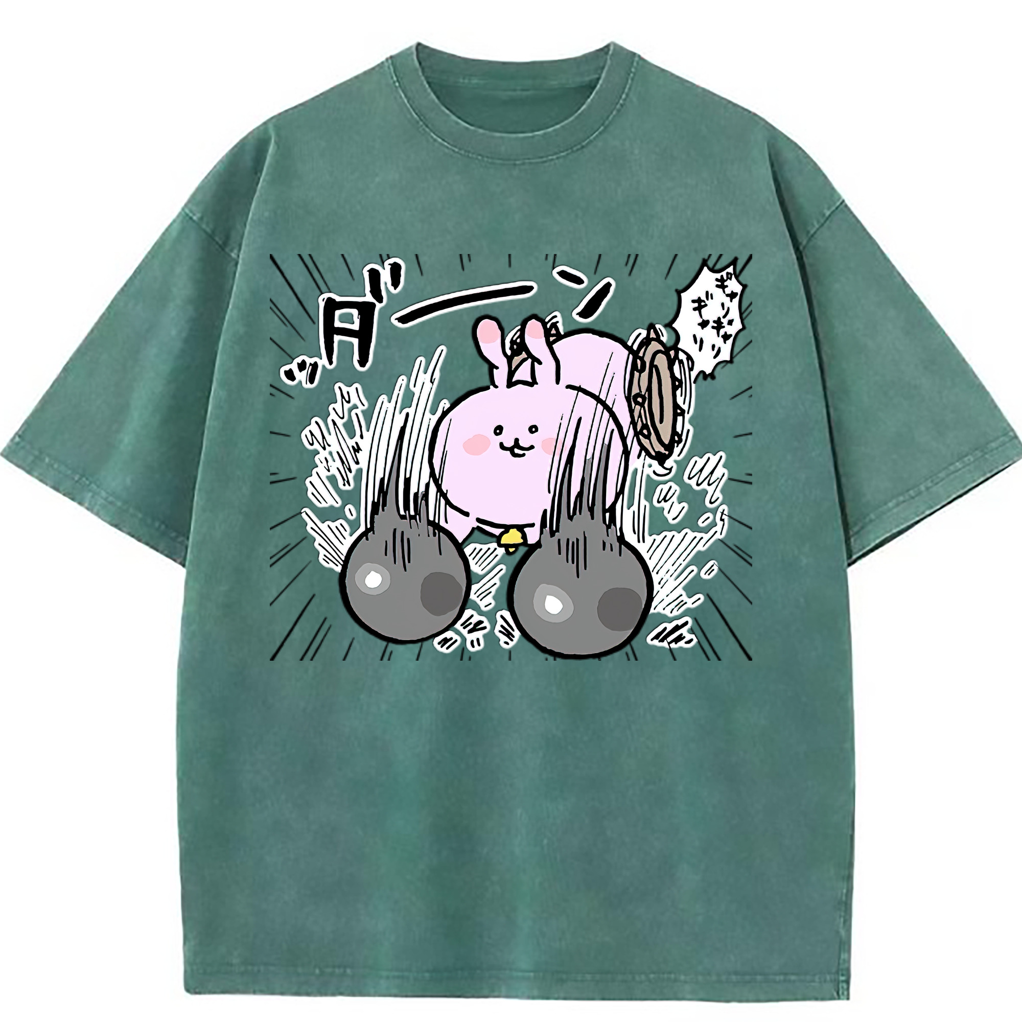（画像用） ちいかわ うさぎ Chii-kawa usagi 綿100% ヴィンテージ風 半袖Tシャツ（フロントプリント）